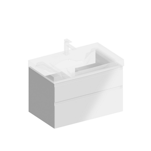 фото CU.80/WHT Тумба Cubo/Кубо подвесная с ящиками 80, белая глянцевая КЕРАМА МАРАЦЦИ