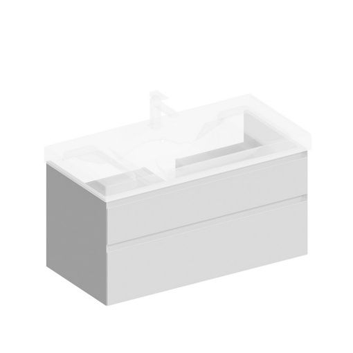 фото CUB.100.2/WHT.M Тумба Cubo/Кубо подвесная с ящиками 100, белая матовая КЕРАМА МАРАЦЦИ
