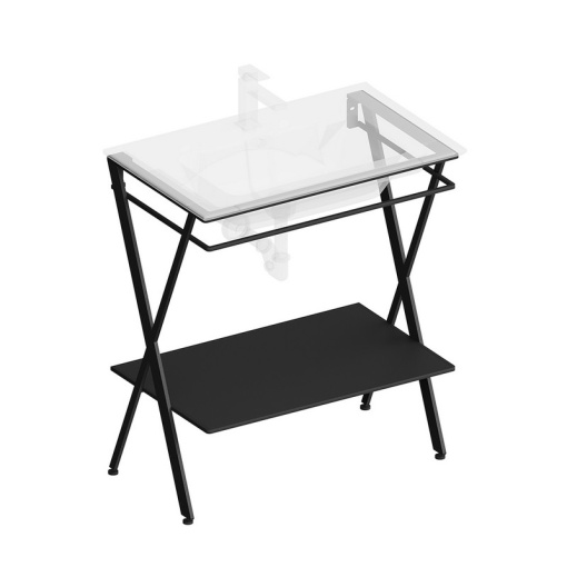 фото PIA.N.75/BLK Металлическая структура Piano Next/Пиано Некст напольная 75, черная матовая КЕРАМА МАРАЦЦИ