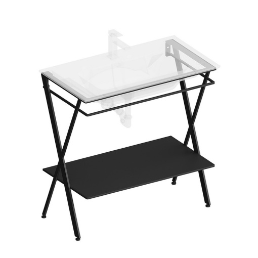 фото PIA.N.85/BLK Металлическая структура Piano Next/Пиано Некст напольная 85, черная матовая КЕРАМА МАРАЦЦИ