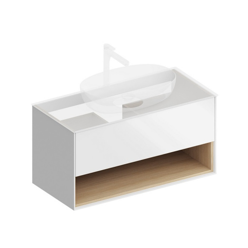 PLB.M.100.1/WHT.V Тумба Plaza Modern/Плаза Модерн подвесная 100 1 ящик + полка, белая глянцевая КЕРАМА МАРАЦЦИ фото PLB.M.100.1/WHT.V Тумба Plaza Modern/Плаза Модерн подвесная 100 1 ящик + полка, белая глянцевая КЕРАМА МАРАЦЦИ