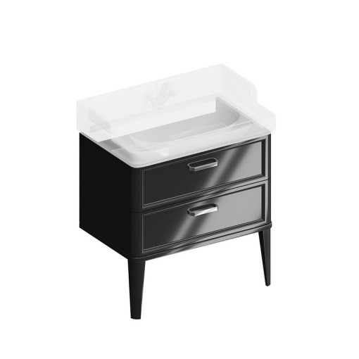 PO.M.80.2/BLK Тумба Pompei/Помпеи напольная с 2 ящиками 80, черная глянцевая КЕРАМА МАРАЦЦИ фото PO.M.80.2/BLK Тумба Pompei/Помпеи напольная с 2 ящиками 80, черная глянцевая КЕРАМА МАРАЦЦИ