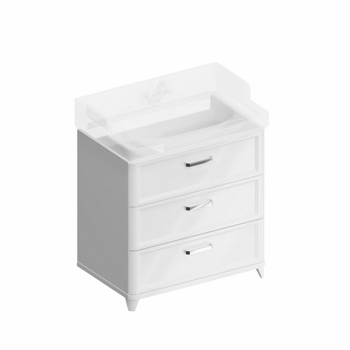 PO.M.80.3/WHT Тумба Pompei/Помпеи напольная с 3 ящиками 80, белая глянцевая КЕРАМА МАРАЦЦИ фото PO.M.80.3/WHT Тумба Pompei/Помпеи напольная с 3 ящиками 80, белая глянцевая КЕРАМА МАРАЦЦИ