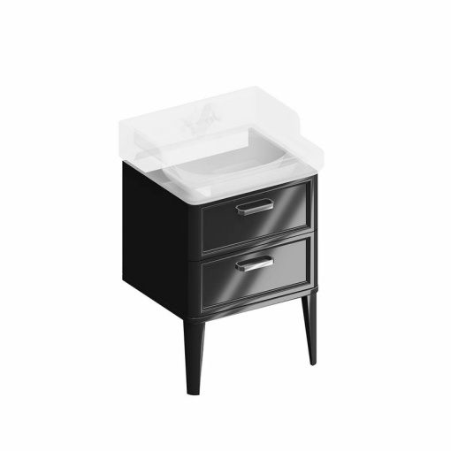 PO.N.60.2/BLK Тумба Pompei/Помпеи напольная с 2 ящиками 60, черная глянцевая КЕРАМА МАРАЦЦИ фото PO.N.60.2/BLK Тумба Pompei/Помпеи напольная с 2 ящиками 60, черная глянцевая КЕРАМА МАРАЦЦИ