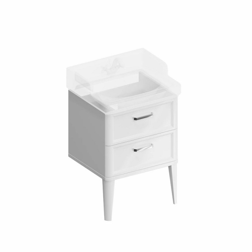 PO.N.60.2/WHT Тумба Pompei/Помпеи напольная с 2 ящиками 60, белая глянцевая КЕРАМА МАРАЦЦИ фото PO.N.60.2/WHT Тумба Pompei/Помпеи напольная с 2 ящиками 60, белая глянцевая КЕРАМА МАРАЦЦИ
