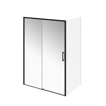 фото LN.140.SD.BLK.M Душевая дверь LINDO, раздвижная с функцией soft close, 140х195, матовый черный КЕРАМА МАРАЦЦИ