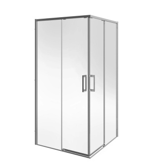 фото LN.100.SSD.CR Душевой уголок Lindo/Линдо, разд. с функц. soft close/плав. откр. и закр., квадр., 100х100х195, хром КЕРАМА МАРАЦЦИ