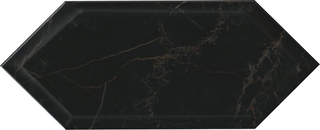 фото 35010 Келуш грань черный глянцевый 14х34 керамическая плитка КЕРАМА МАРАЦЦИ