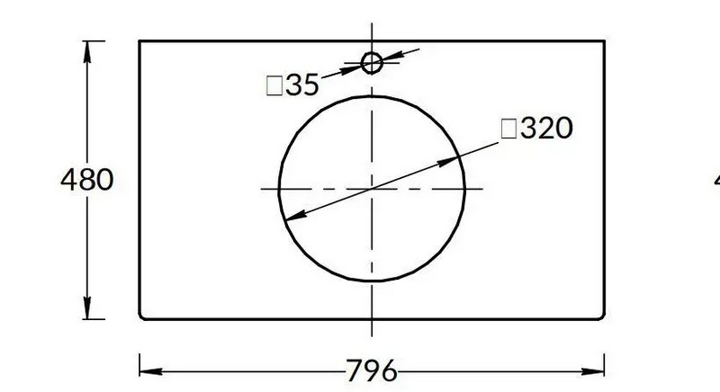 Столешница для полувстраиваемых раковин Бричиола 80, белый натуральный КЕРАМА МАРАЦЦИ фото Столешница для полувстраиваемых раковин Бричиола 80, белый натуральный КЕРАМА МАРАЦЦИ