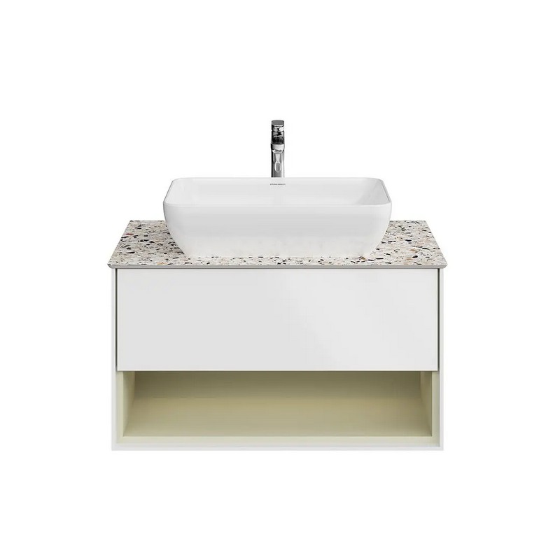 KMPMCb80MSg1 Тумба PLAZA Modern подвесная 80, push, 1 ящик, подсветка, белая матовая+шалфей КЕРАМА МАРАЦЦИ фото KMPMCb80MSg1 Тумба PLAZA Modern подвесная 80, push, 1 ящик, подсветка, белая матовая+шалфей КЕРАМА МАРАЦЦИ