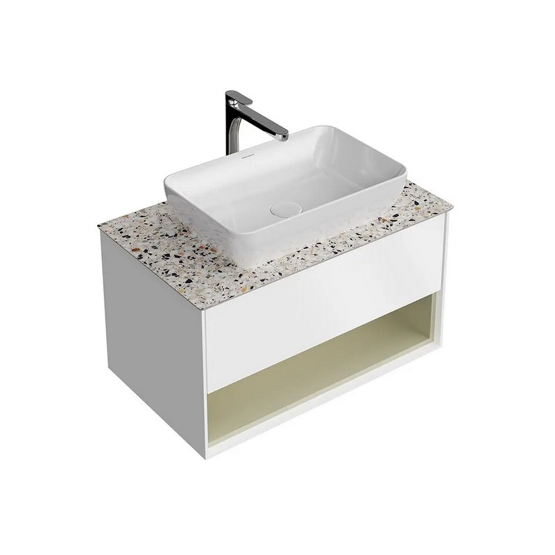 KMPMCb80MSg1 Тумба PLAZA Modern подвесная 80, push, 1 ящик, подсветка, белая матовая+шалфей КЕРАМА МАРАЦЦИ фото KMPMCb80MSg1 Тумба PLAZA Modern подвесная 80, push, 1 ящик, подсветка, белая матовая+шалфей КЕРАМА МАРАЦЦИ