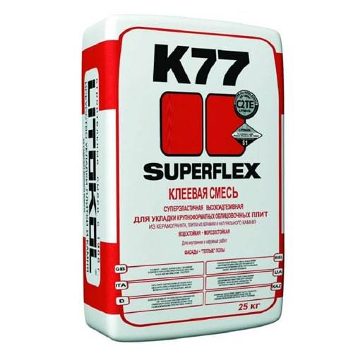 фото SUPERFLEX K77 Суперэластичная клеевая смесь для крупноформатной плитки - 25 кг КЕРАМА МАРАЦЦИ
