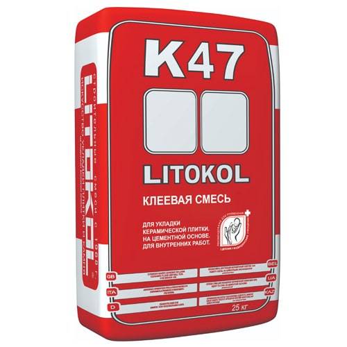 фото LitoKol K47 - Клеевая смесь (25 кг мешок) КЕРАМА МАРАЦЦИ