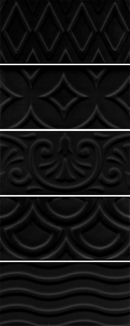 фото 16016 Авеллино черный структура mix 7,4*15 керамическая плитка КЕРАМА МАРАЦЦИ