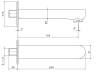 фото Настенный излив OLE, титановый атласный КЕРАМА МАРАЦЦИ