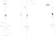 фото FO.202.KM.BLK.M Душевая колонна FONTE на 3 потока с пов.изливом и механическим смесителем, черный ма КЕРАМА МАРАЦЦИ