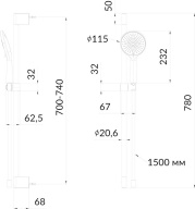 FO.505.KM.BLK.M Душевой гарнитур Фонте, черный матовый КЕРАМА МАРАЦЦИ фото FO.505.KM.BLK.M Душевой гарнитур Фонте, черный матовый КЕРАМА МАРАЦЦИ