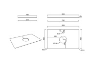 Столешница для накладных раковин Бричиола 80, белый натуральный КЕРАМА МАРАЦЦИ фото Столешница для накладных раковин Бричиола 80, белый натуральный КЕРАМА МАРАЦЦИ