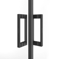 фото LN.100.SSD.BLK.M Душевой уголок Lindo/Линдо, раздв. с функц. soft close/плав. отк. и зак., квадр.,100х100х195, черный КЕРАМА МАРАЦЦИ