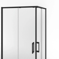 фото LN.100.SSD.BLK.M Душевой уголок Lindo/Линдо, раздв. с функц. soft close/плав. отк. и зак., квадр.,100х100х195, черный КЕРАМА МАРАЦЦИ
