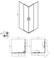 фото LN.100.SSD.CR Душевой уголок Lindo/Линдо, разд. с функц. soft close/плав. откр. и закр., квадр., 100х100х195, хром КЕРАМА МАРАЦЦИ
