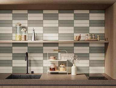 Плитка «Медина»: рельефный кабанчик и игра со светом на кухне